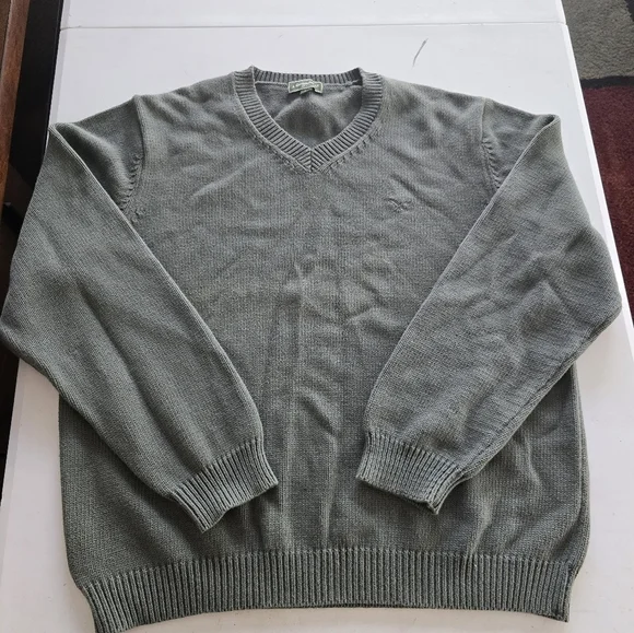 Eddie Bauer Sweater Men Sz L Green  Long Sleeve Crew Neck Knit Pullover - Picture 4 of 12